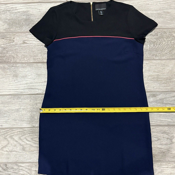 Cynthia Rowley Shift Dress Womens Size 6 Above Knee Mini Short Sleeve Colorblock - Picture 9 of 12